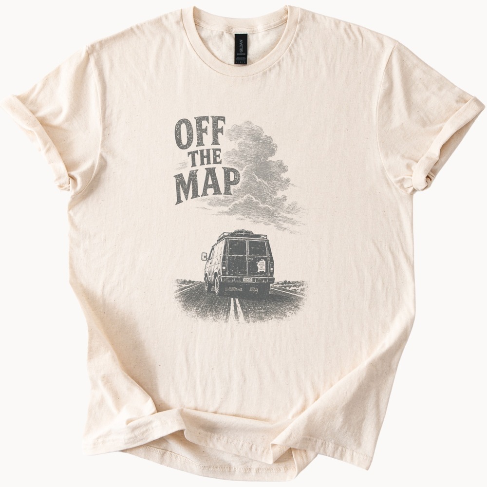 Off The Map Adventure Shirt Vintage Style Screen Print